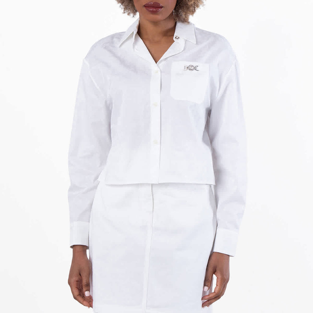 Versace Barocco Jacquard Cropped Shirt