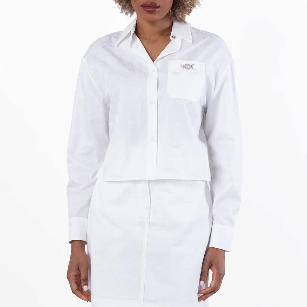 Versace Barocco Jacquard Cropped Shirt