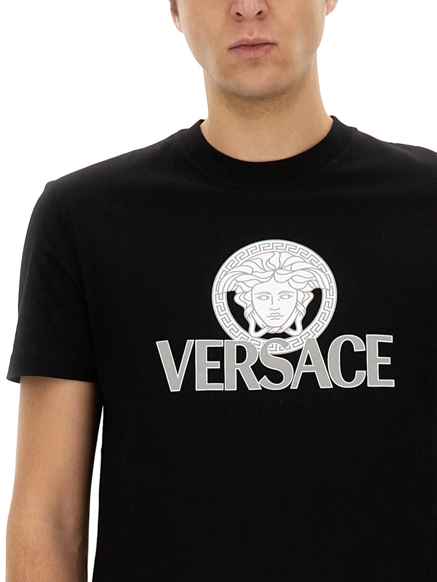Black Jersey Graphic Cotton T-Shirt