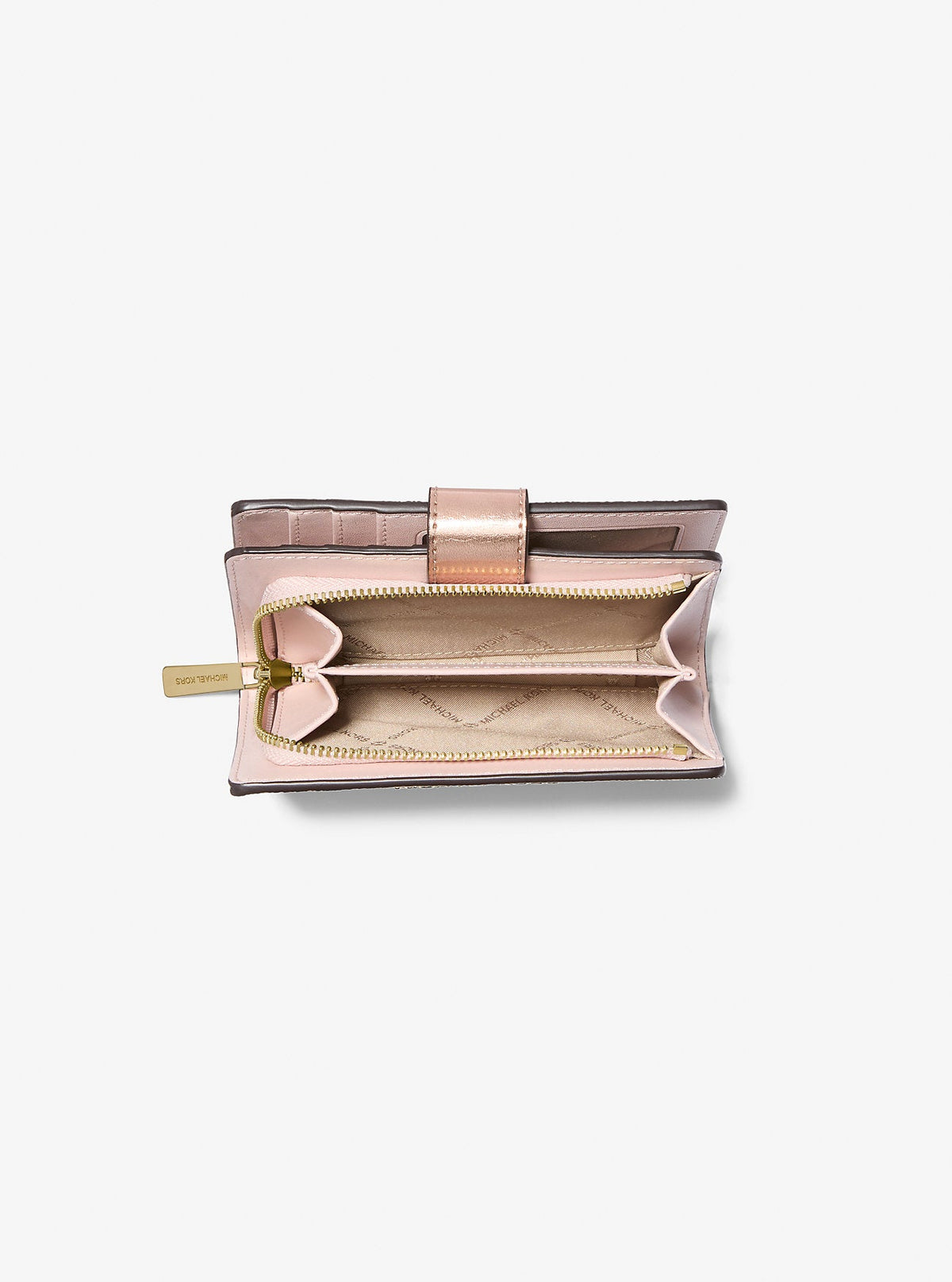 Jet Set Medium Metallic Logo Wallet