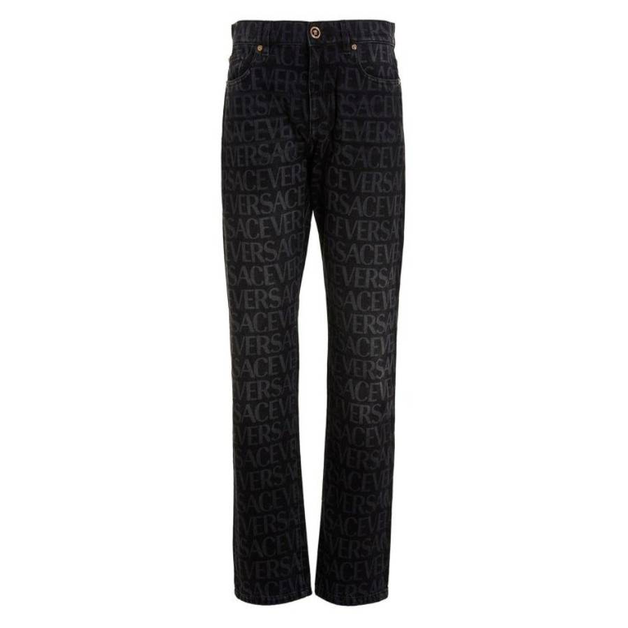 Versace All-Over Logo Denim Jeans
