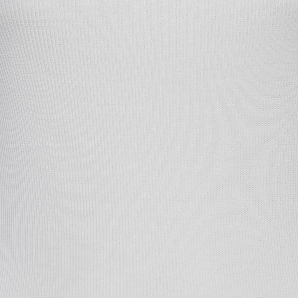 Versace Jeans Couture White Rib Knit Buckle Strap Midi Dress