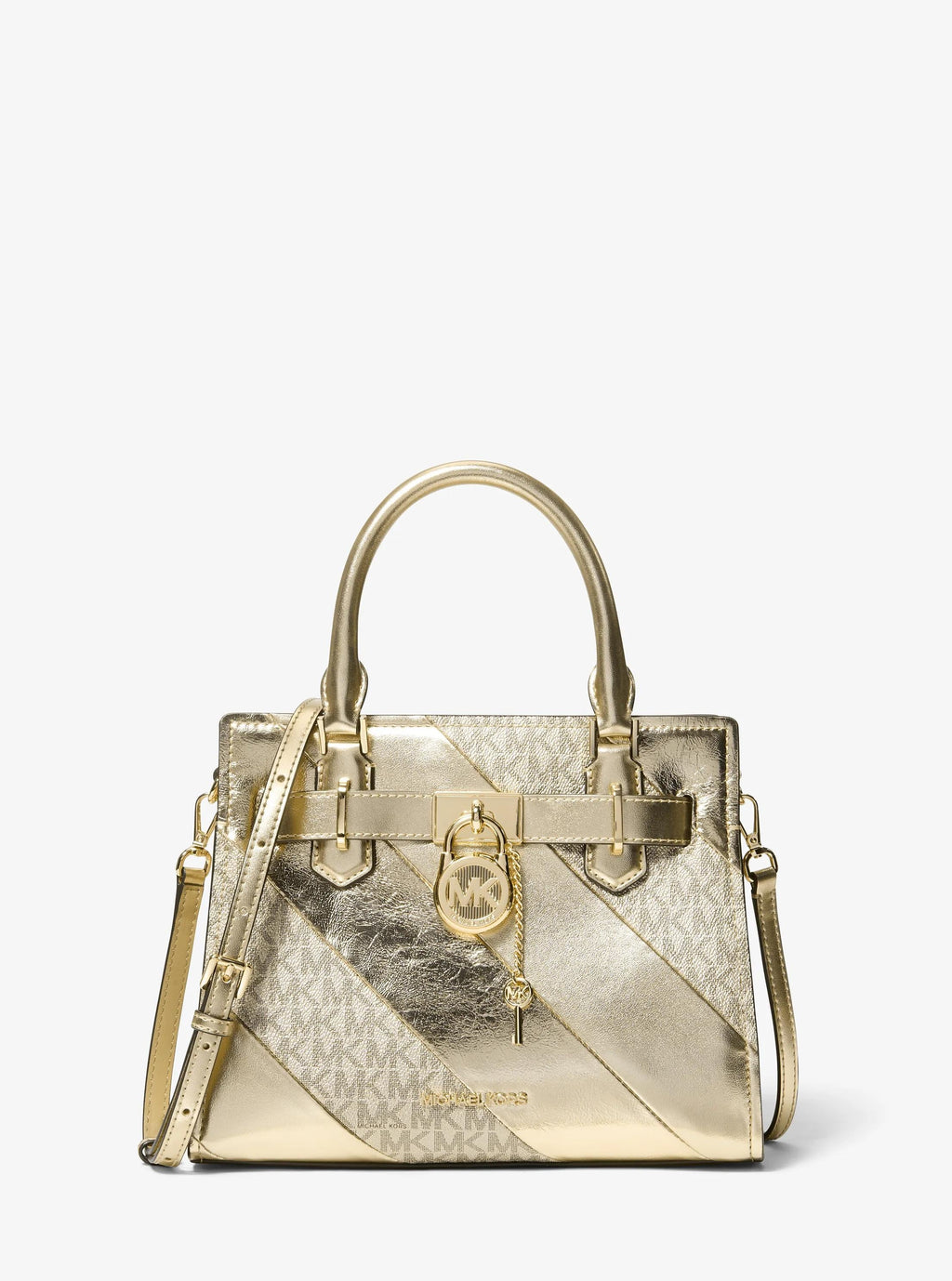 Landon Small Metallic and Signature Logo Satchel
