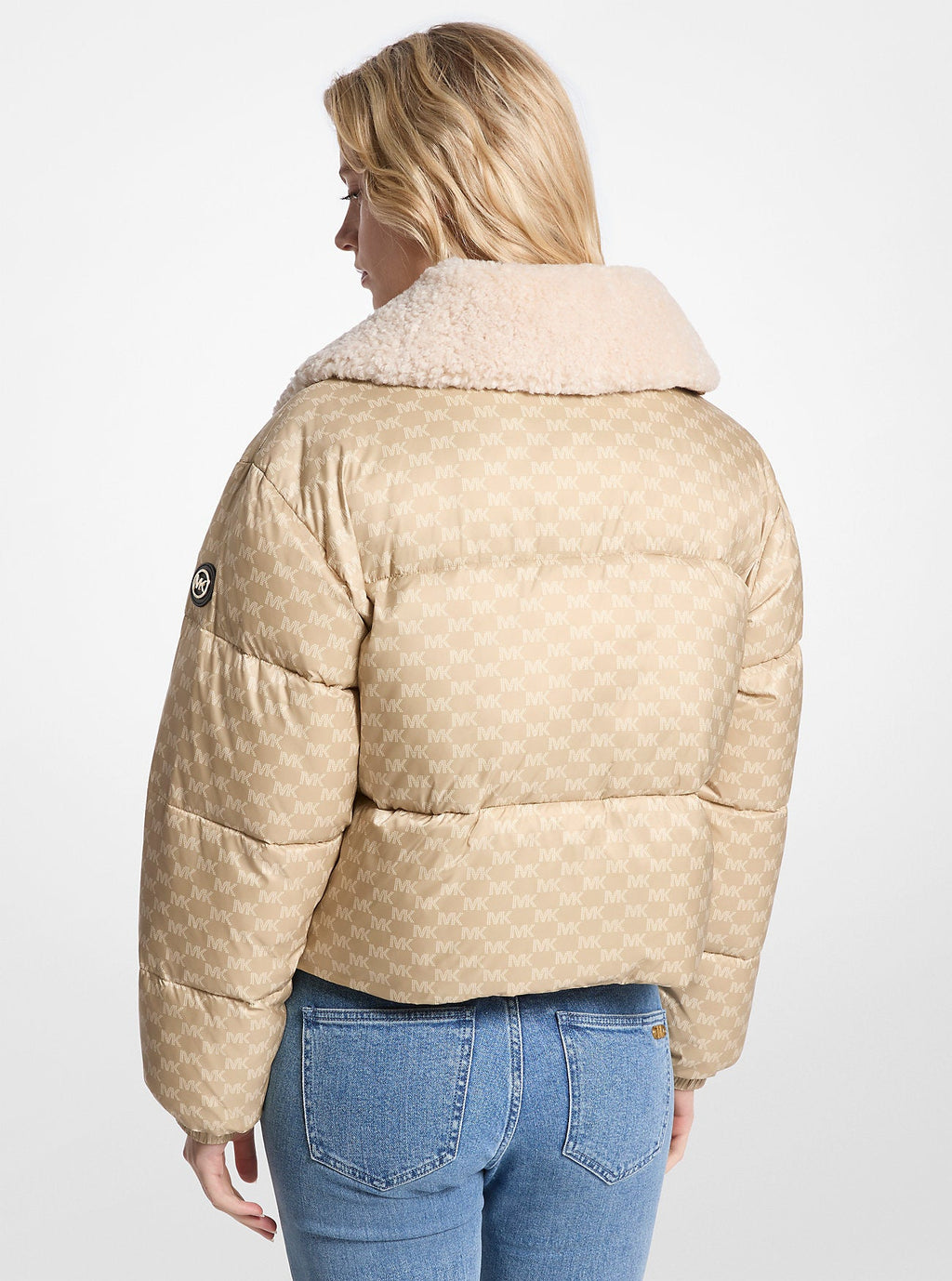 Logo Print and Sherpa Puffer Jacket
