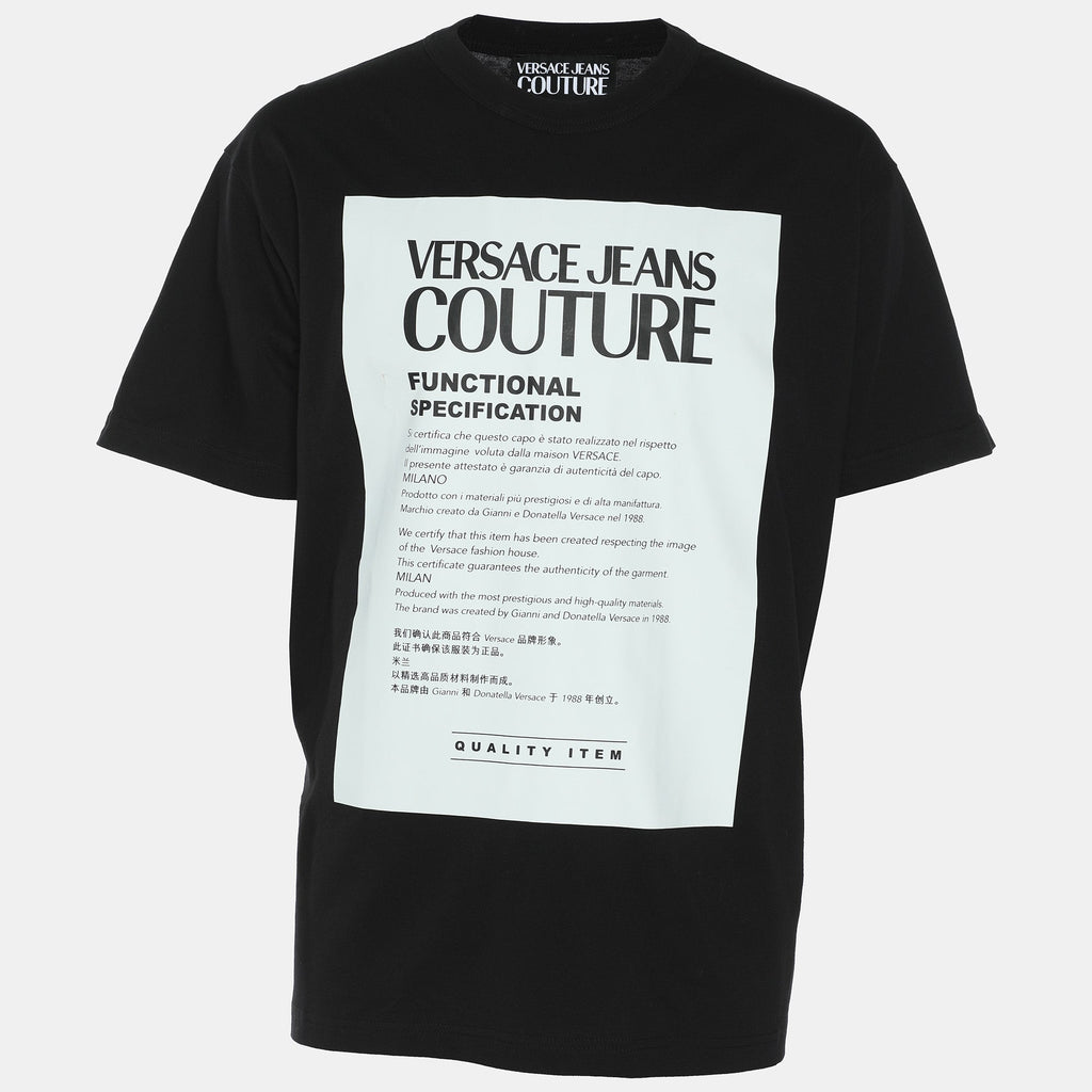 Versace Jeans Couture Black Cotton Printed T-Shirt