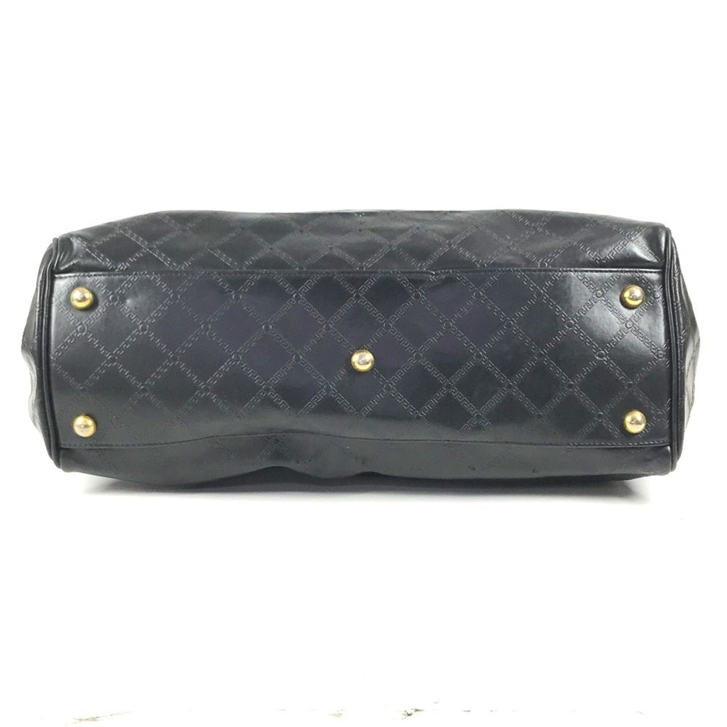 Versace Leather Boston Bag Handbag (Pre-Owned)