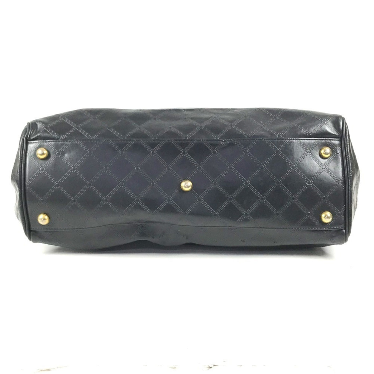Versace Leather Boston Bag Handbag (Pre-Owned)