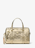 Jet Set Medium Metallic Logo Debossed Satchel