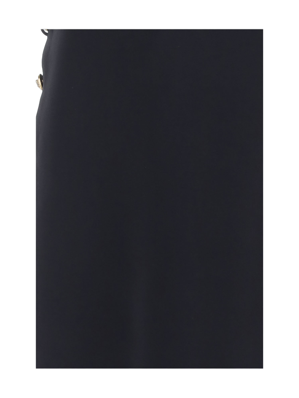 Black Sleeveless Gold Button Stretch Viscose Mini Dress