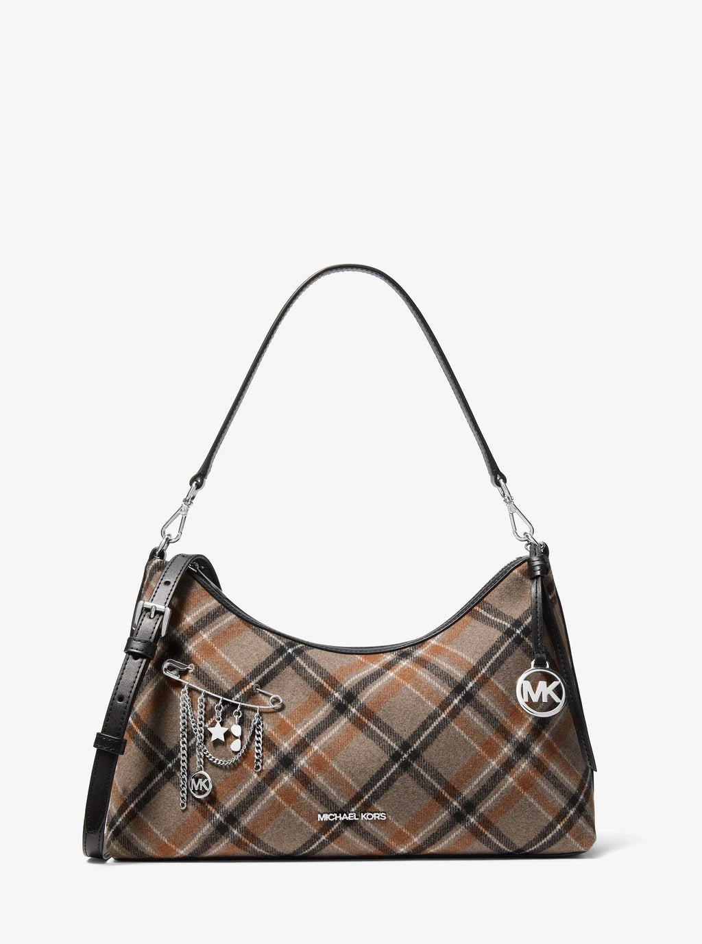 Sammy Medium Plaid Print Wool Blend Convertible Shoulder Bag