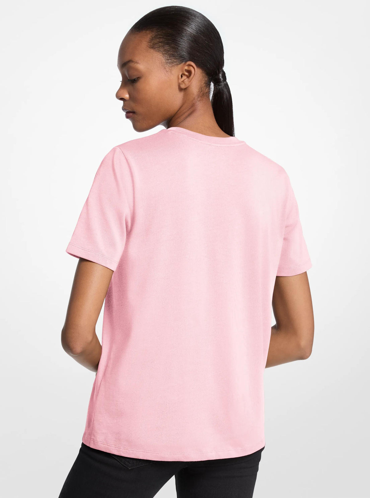 Studded Logo Charm Organic Cotton Jersey T-Shirt