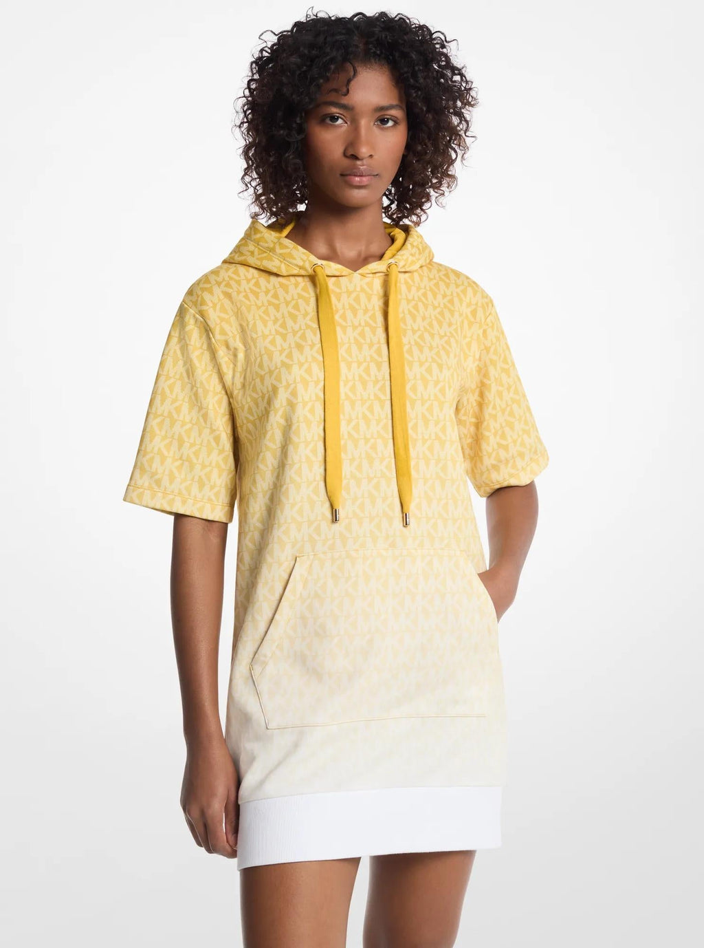 Ombré Signature Logo Cotton Terry Hoodie Dress