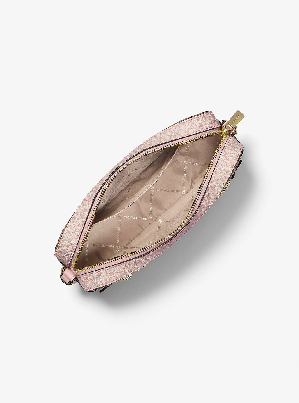 Jet Set Large Metallic Signature Logo Crossbody Bag