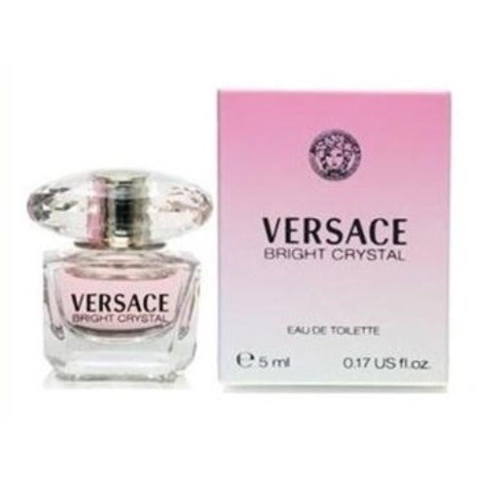 2PCS Combo Versace Bright Crystal Eau De Toilette Versace Women's Perfume 0.17 Oz Mini