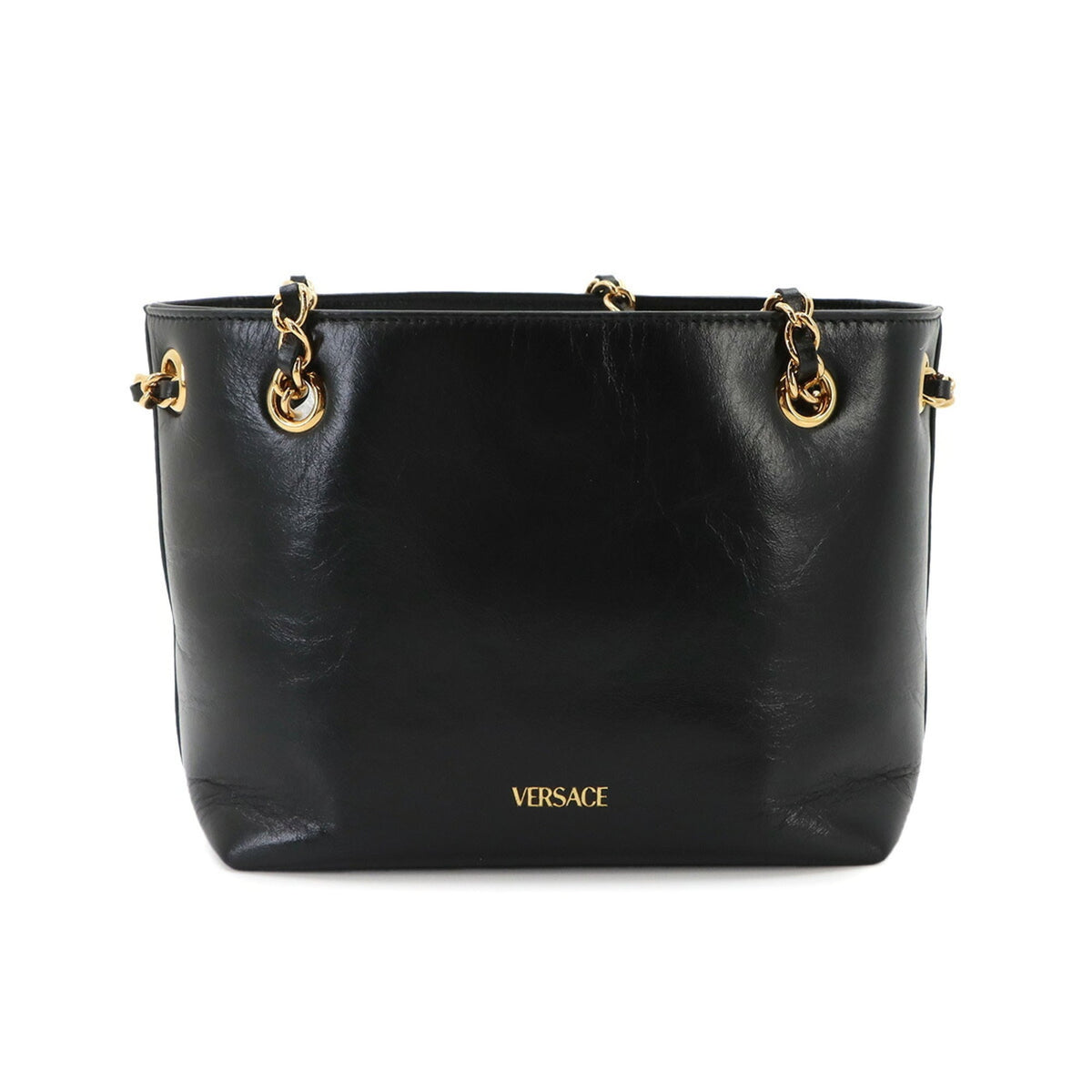 Versace Leather Handbag Shoulder Bag (Pre-Owned)