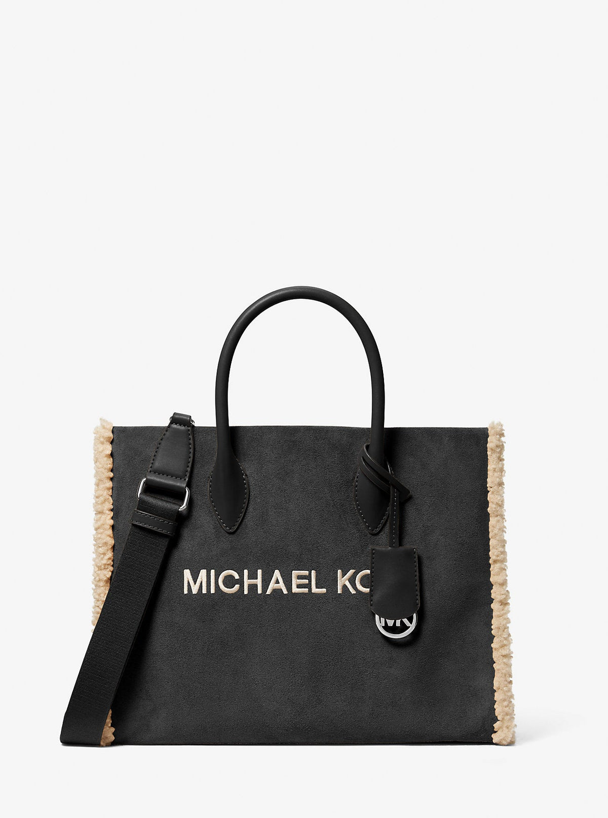 Mirella Medium Suede and Faux Shearling Tote Bag