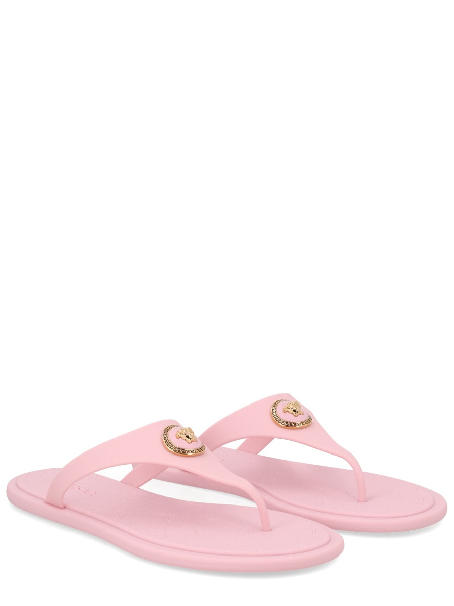 Pink Medusa Emblem TPU Thong Sandals