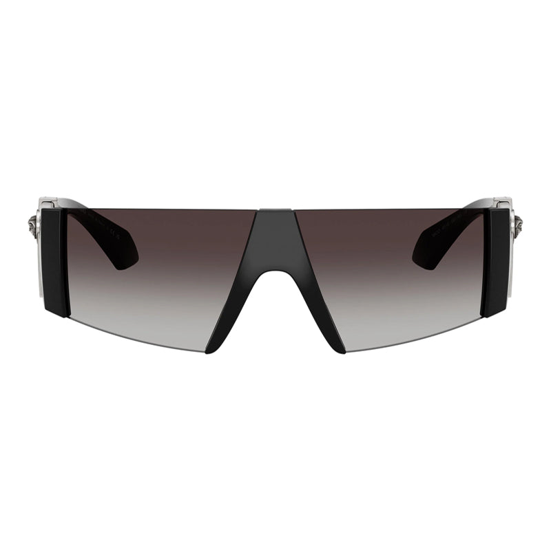 Versace Sunglasses Shield Semi Rim, Black Frame And Grey Gradient Lens Ve4516Gb1/8G
