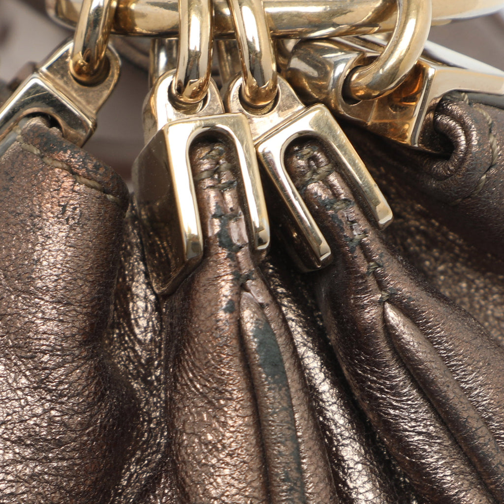 Versace Metallic Leather Shoulder Bag