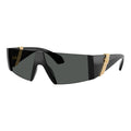 Versace Sunglasses Shield Semi Rim, Black Frame And Dark Grey Lens Ve4516Gb1/87