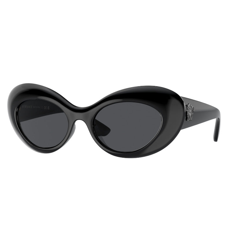 Versace Sunglasses Oval Full Rim, White Frame And Grey Lens Ve4456U314/1
