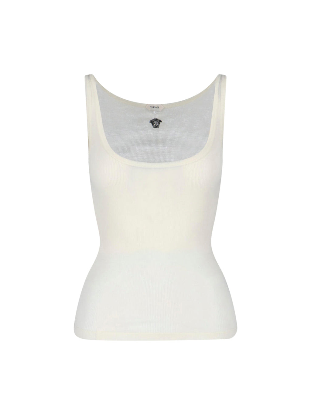 Cream Ribbed Medusa Wool Top