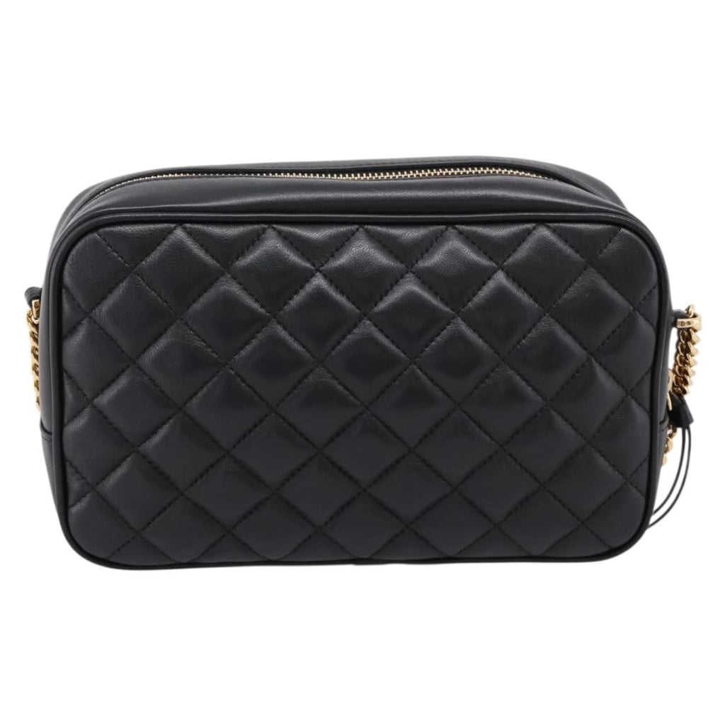 Versace Medusa Icon Front Slip Pocket Camera Quilted Leather Leather Handbag (Pre-Owned)