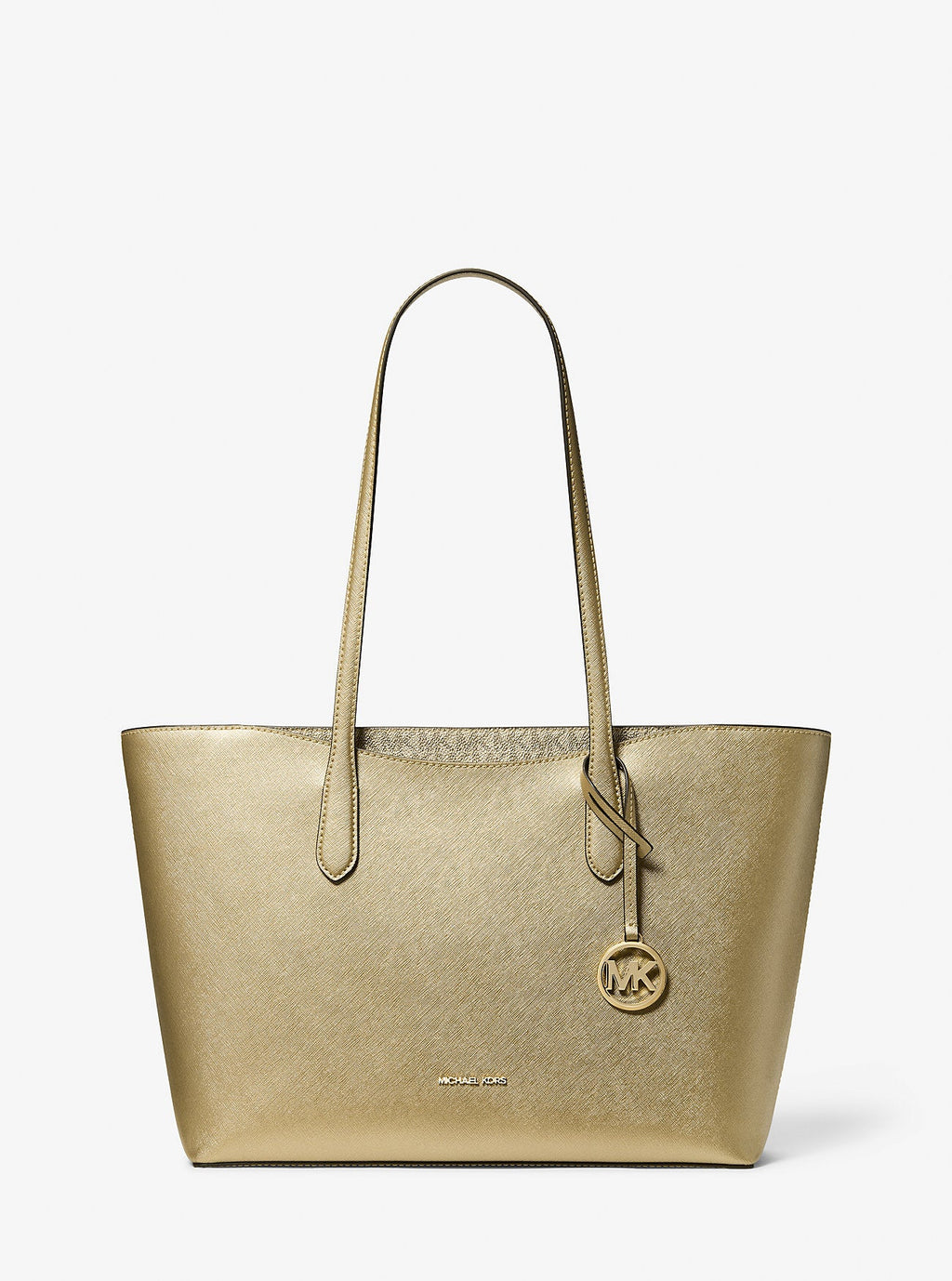 Arden Large Metallic Top-Zip Tote Bag