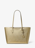 Arden Large Metallic Top-Zip Tote Bag