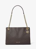Christina Medium Signature Logo Messenger Bag