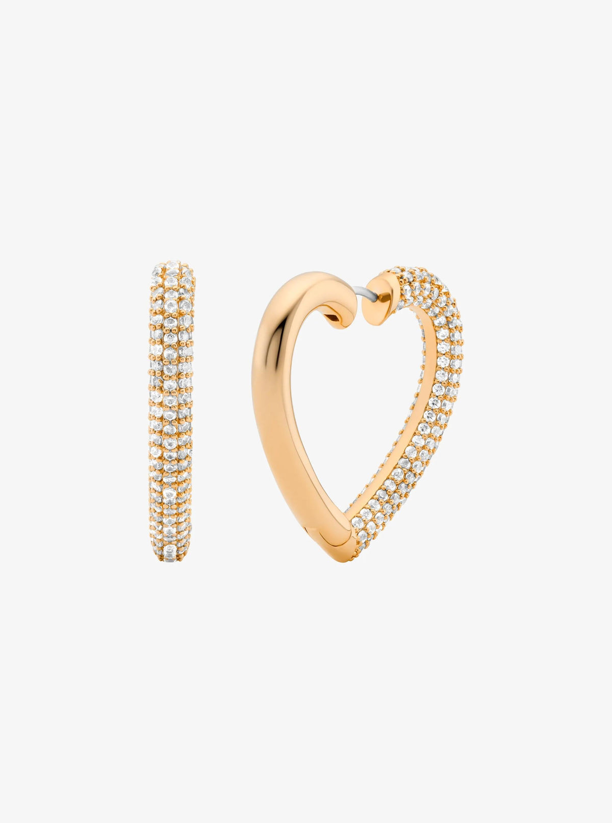 Pavé Heart Hoop Earrings