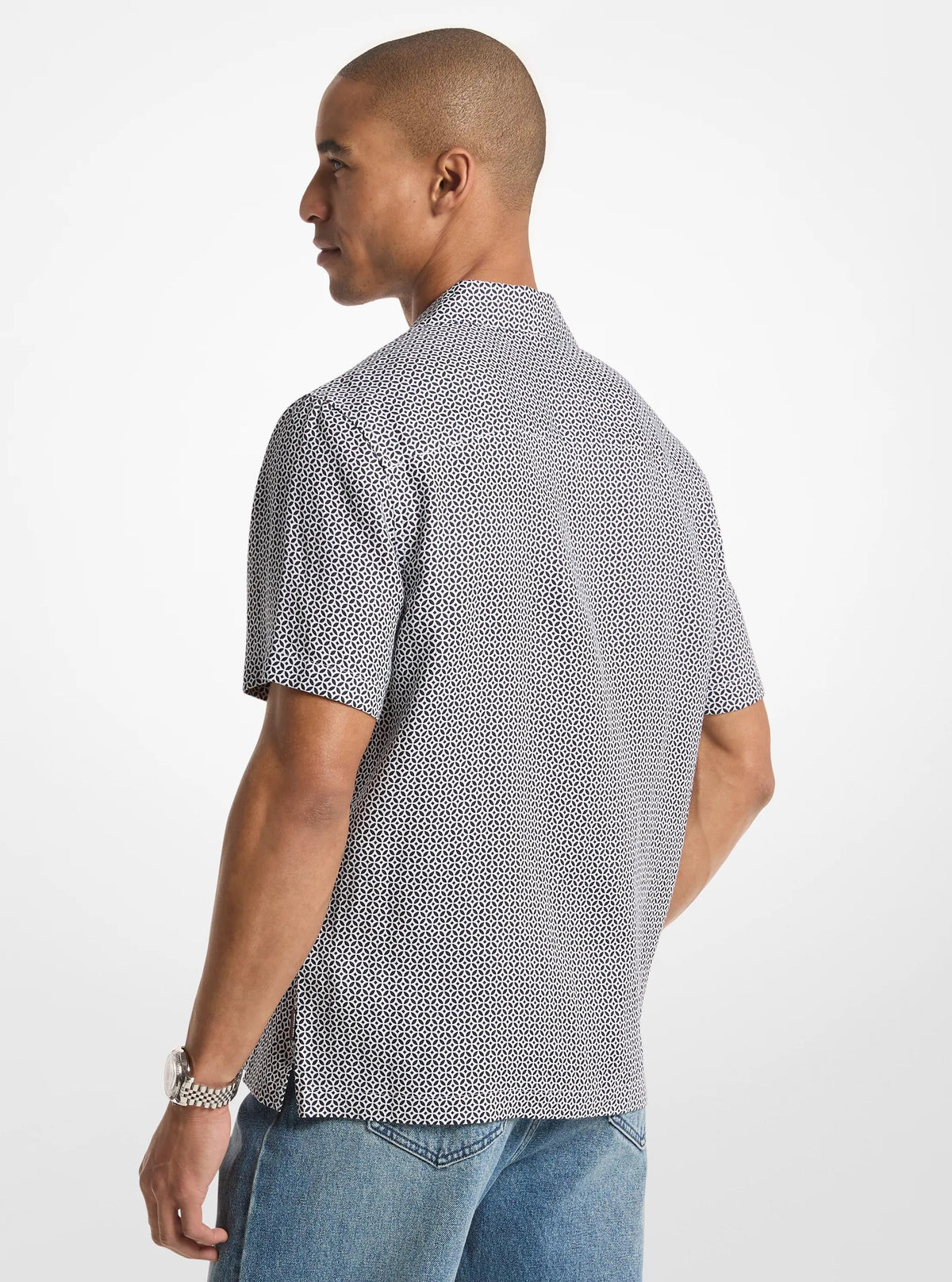 Tile Print Linen Shirt