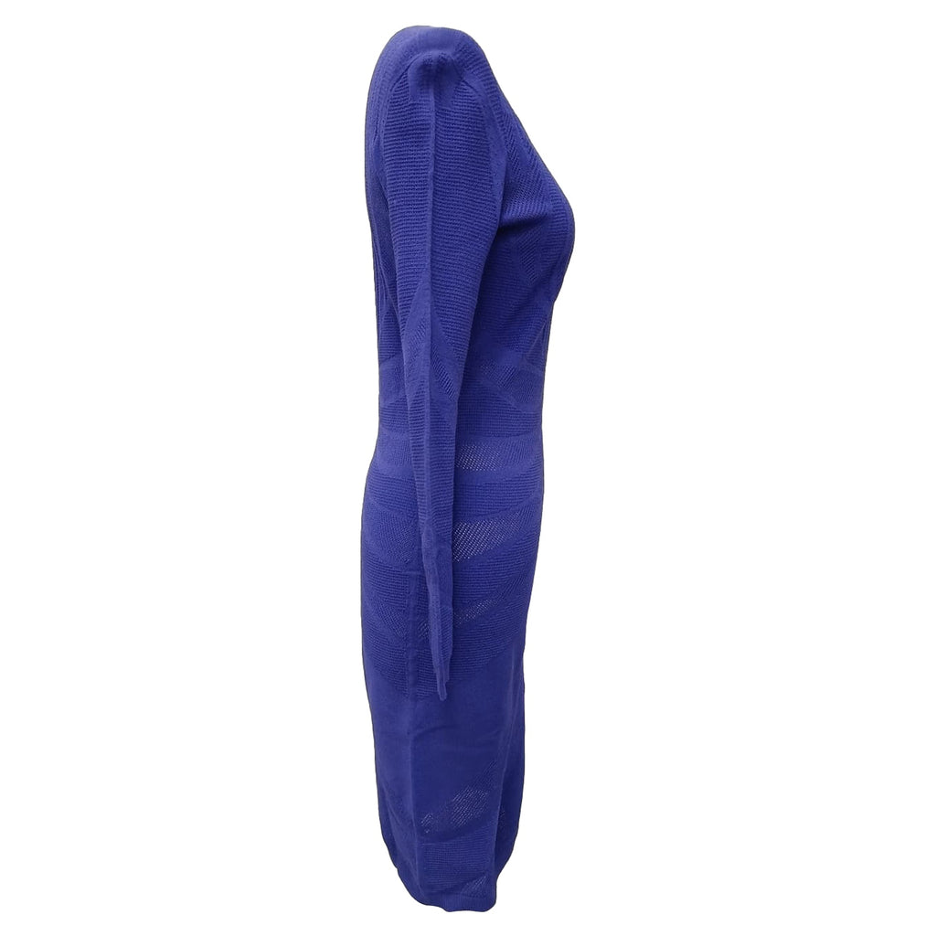 Versace Midi Dress in Blue Polyester