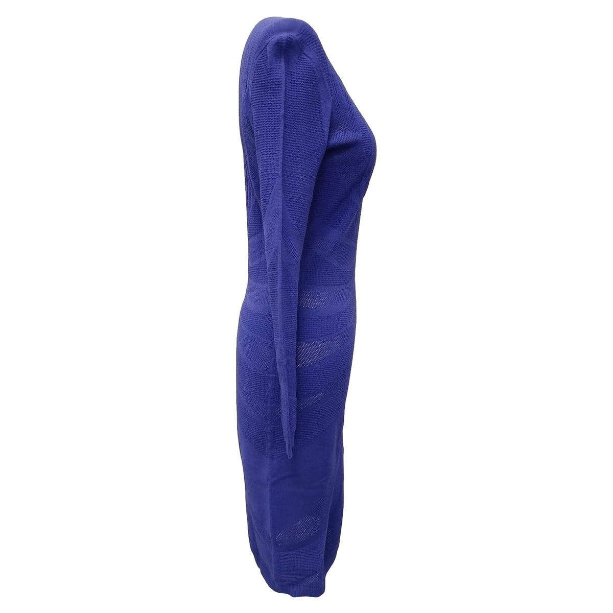 Versace Midi Dress in Blue Polyester