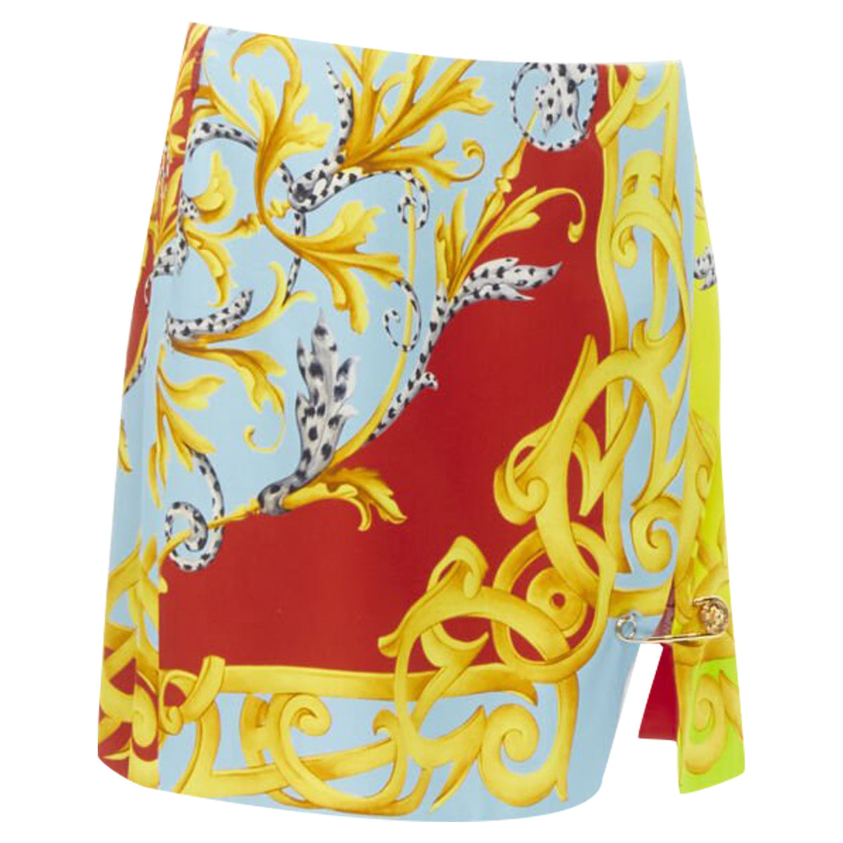 Versace Pop Acantus Barocco g Medusa safety pin slmini skirt