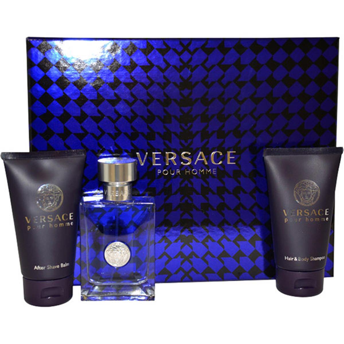 Versace Pour Homme by Versace for Men - 3 Pc Gift Set 1.7oz EDT Spray  1.7oz Hair &amp; Body Shampoo  1.7oz After Shave Balm