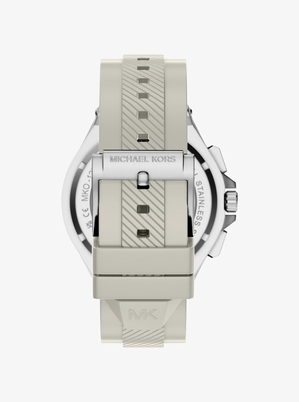 Oversized Lennox Silver-Tone and Silicone Watch