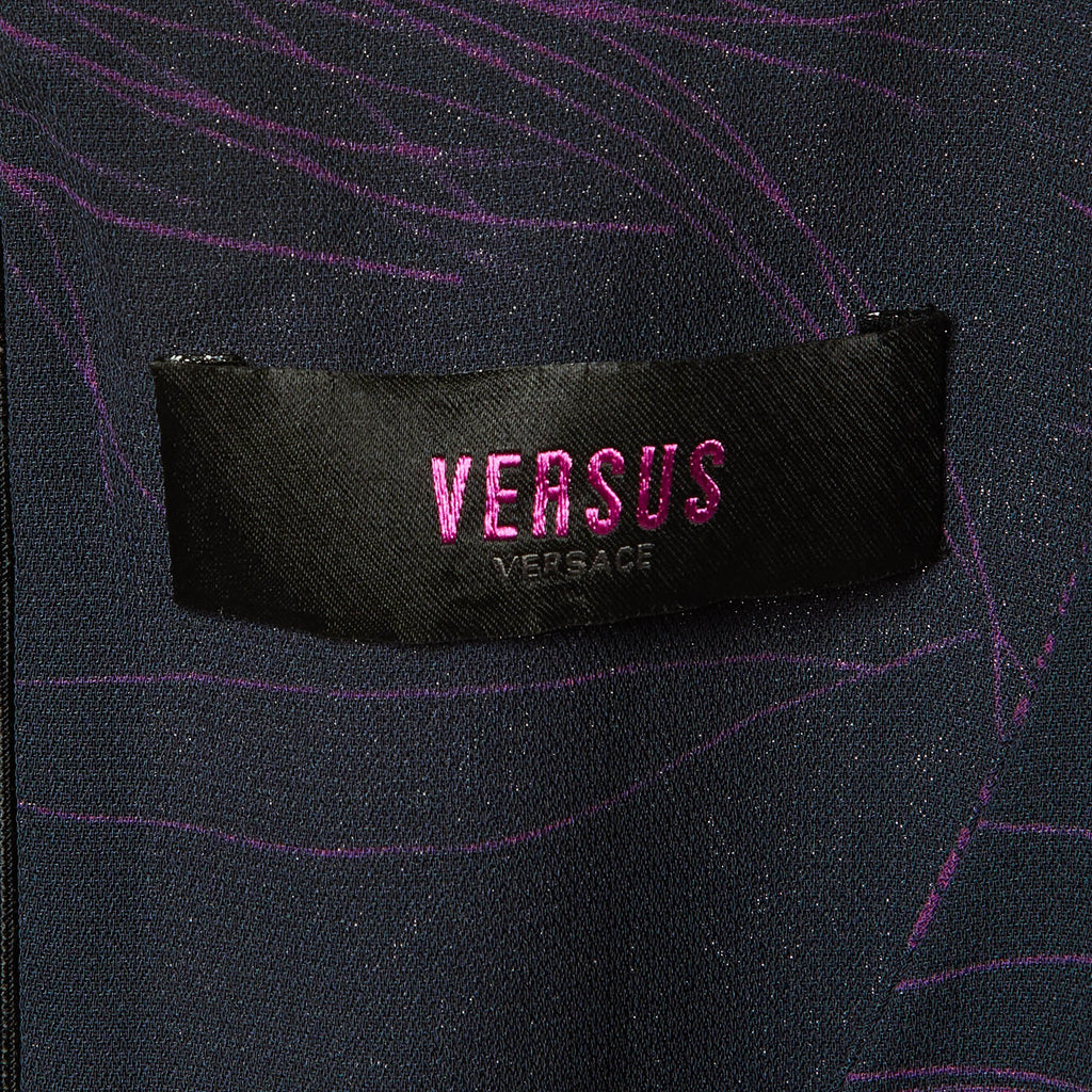 Versus Versace Navy Blue Crepe Sleeveless Dress