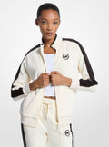 Striped Velour Zip-Up Jacket