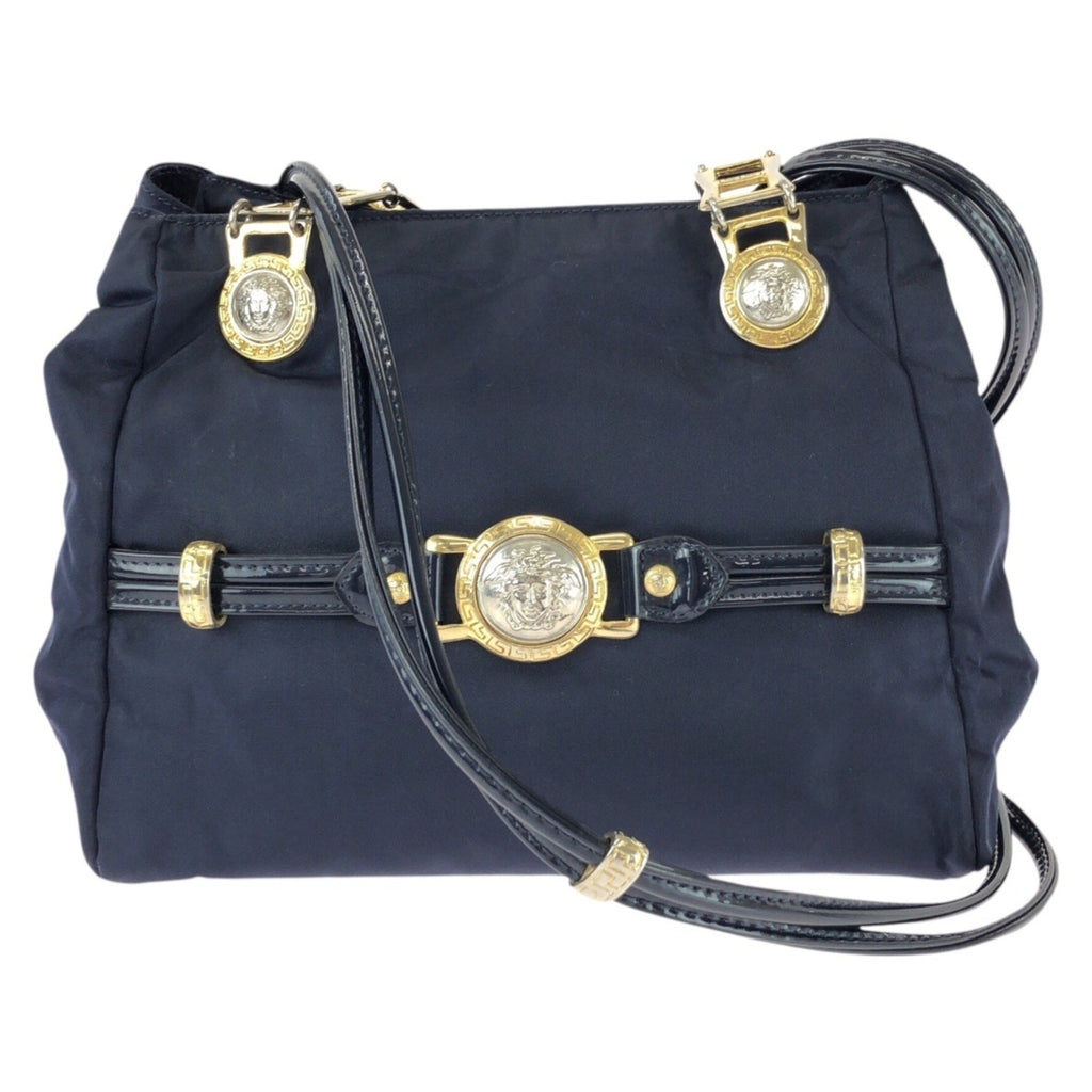 Versace Nylon Patent Leather Shoulder Bag (Pre-Owned)