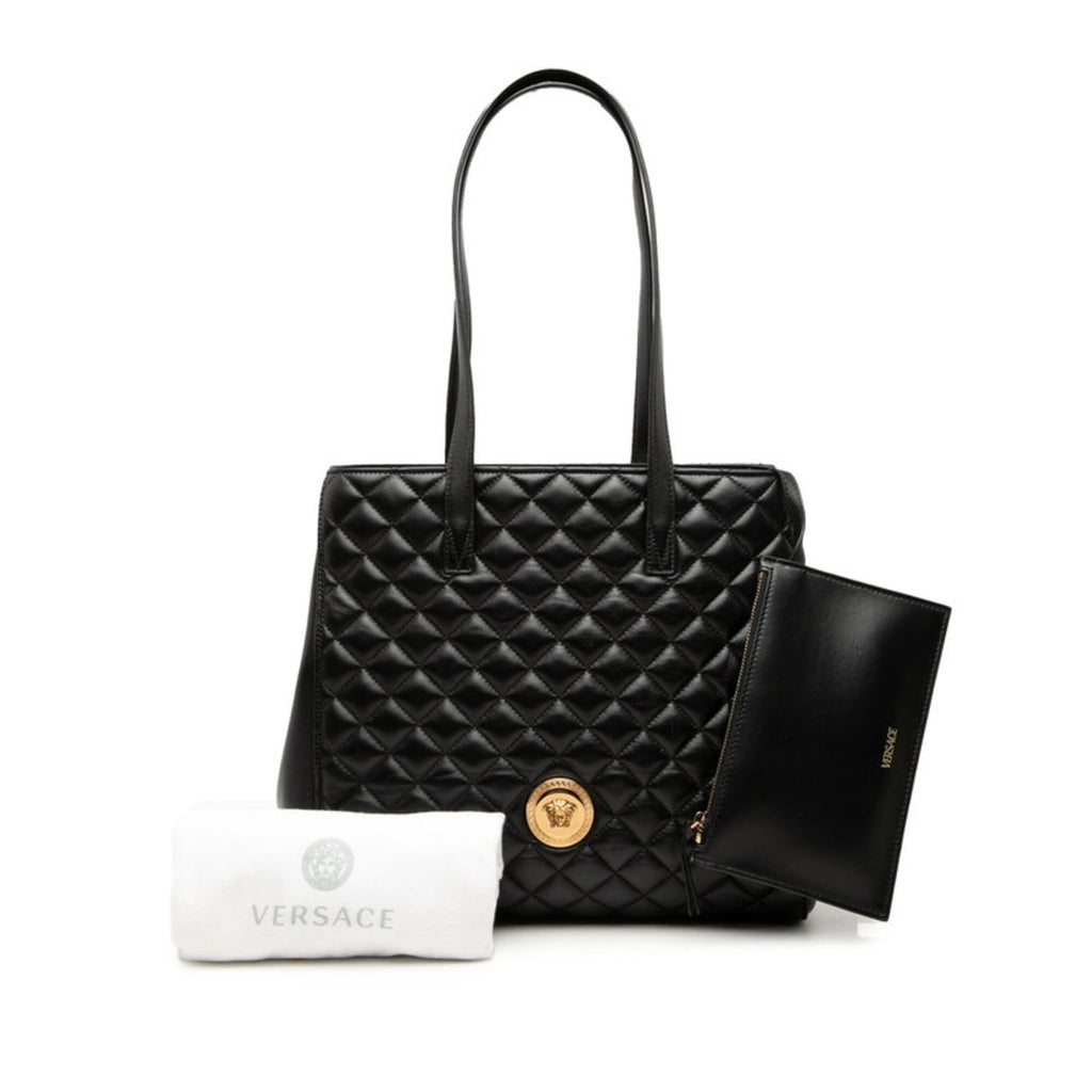 Versace Leather Pouch Tote Bag (Pre-Owned)