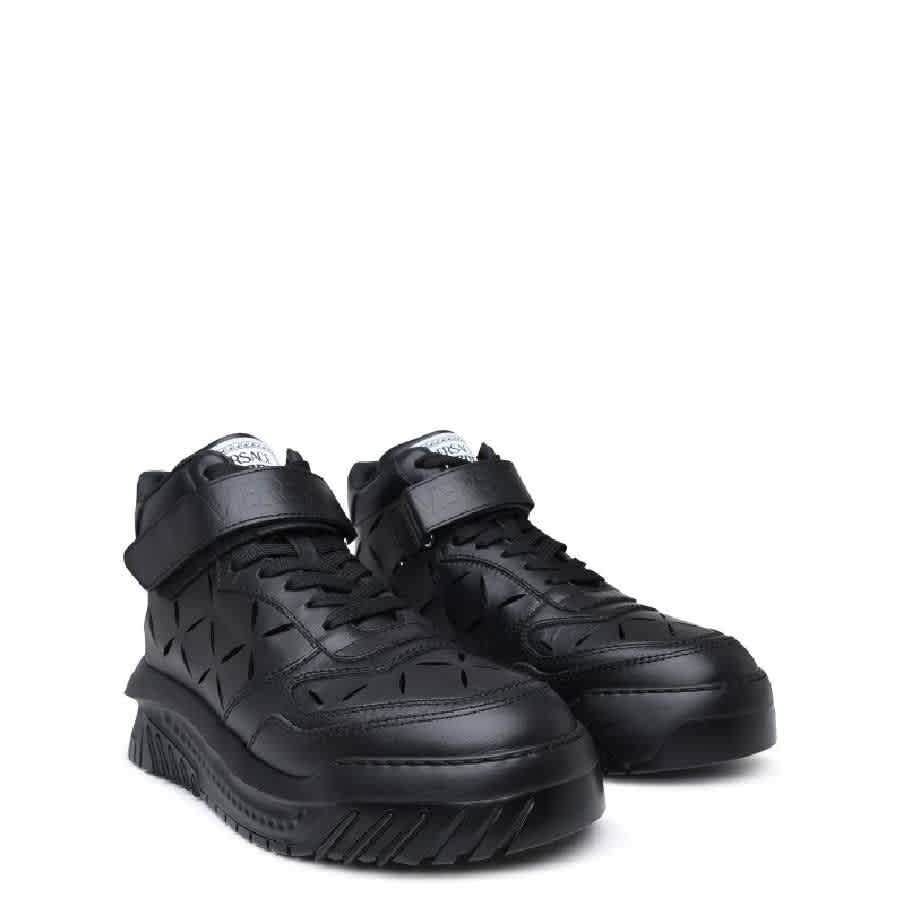 Versace Men's Black / Palladium Odissea High Top Sneakers