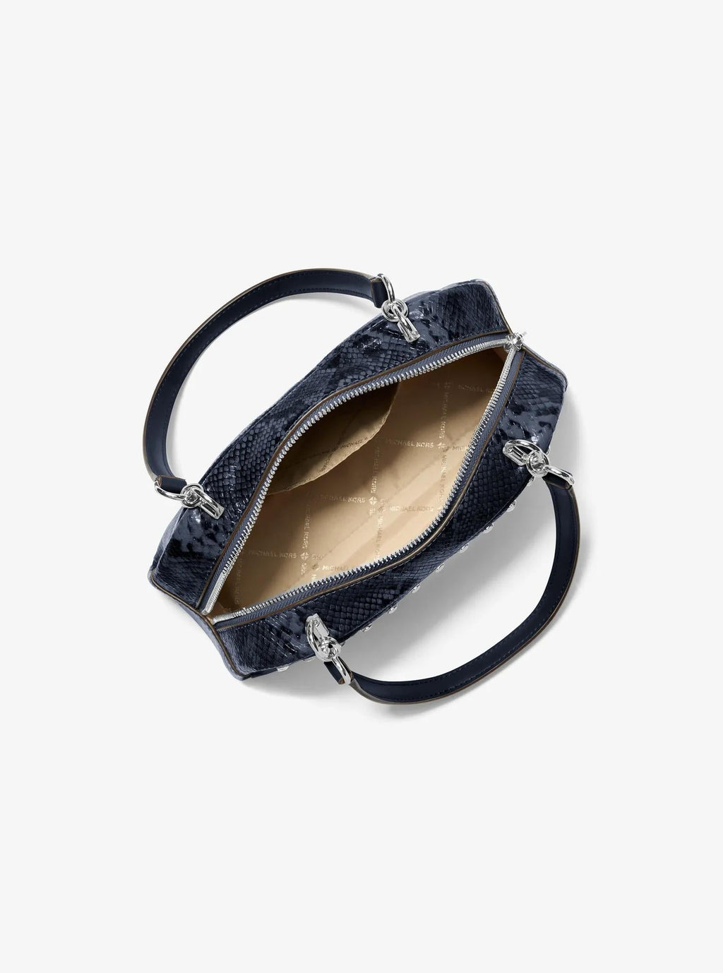 Cecily Small Studded Snake Embossed Shoulder Bag