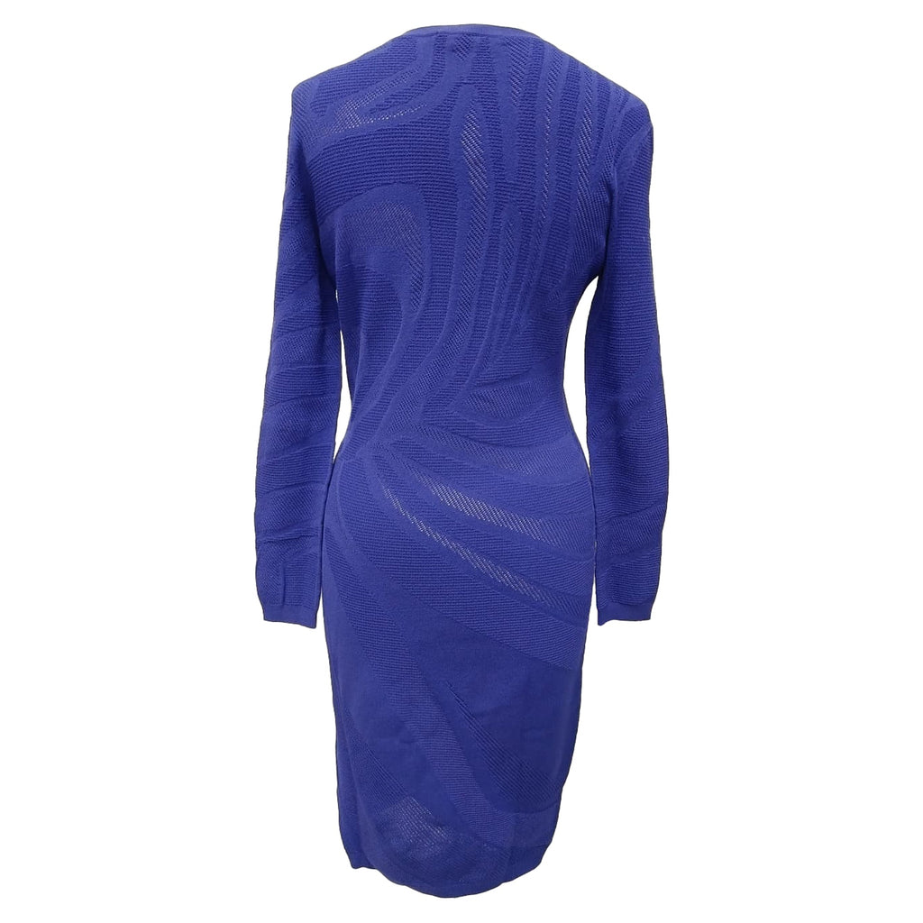 Versace Midi Dress in Blue Polyester