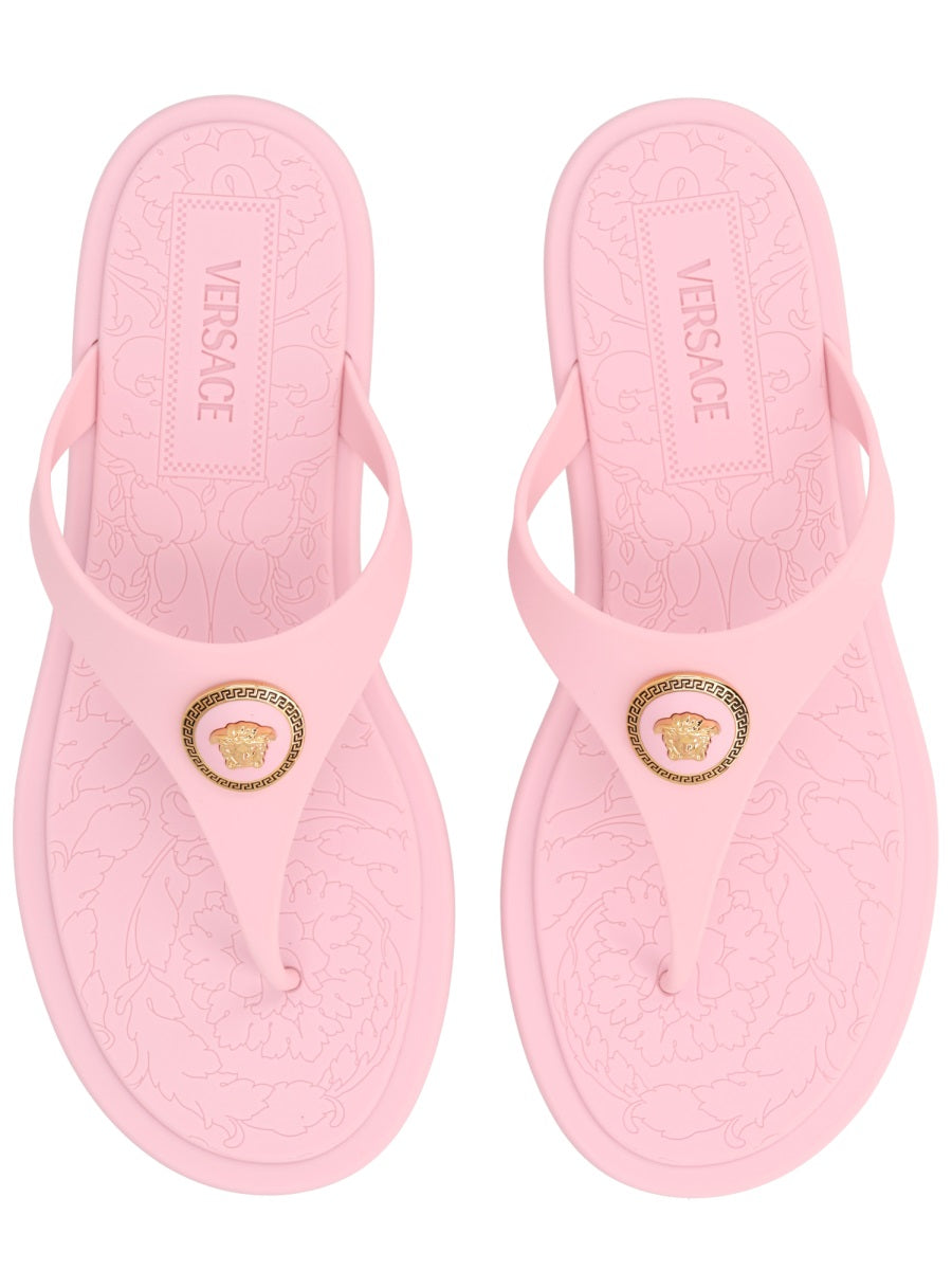 Pink Medusa Emblem TPU Thong Sandals