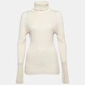 Versace Cream Rib Knit Turtle Neck Sweater