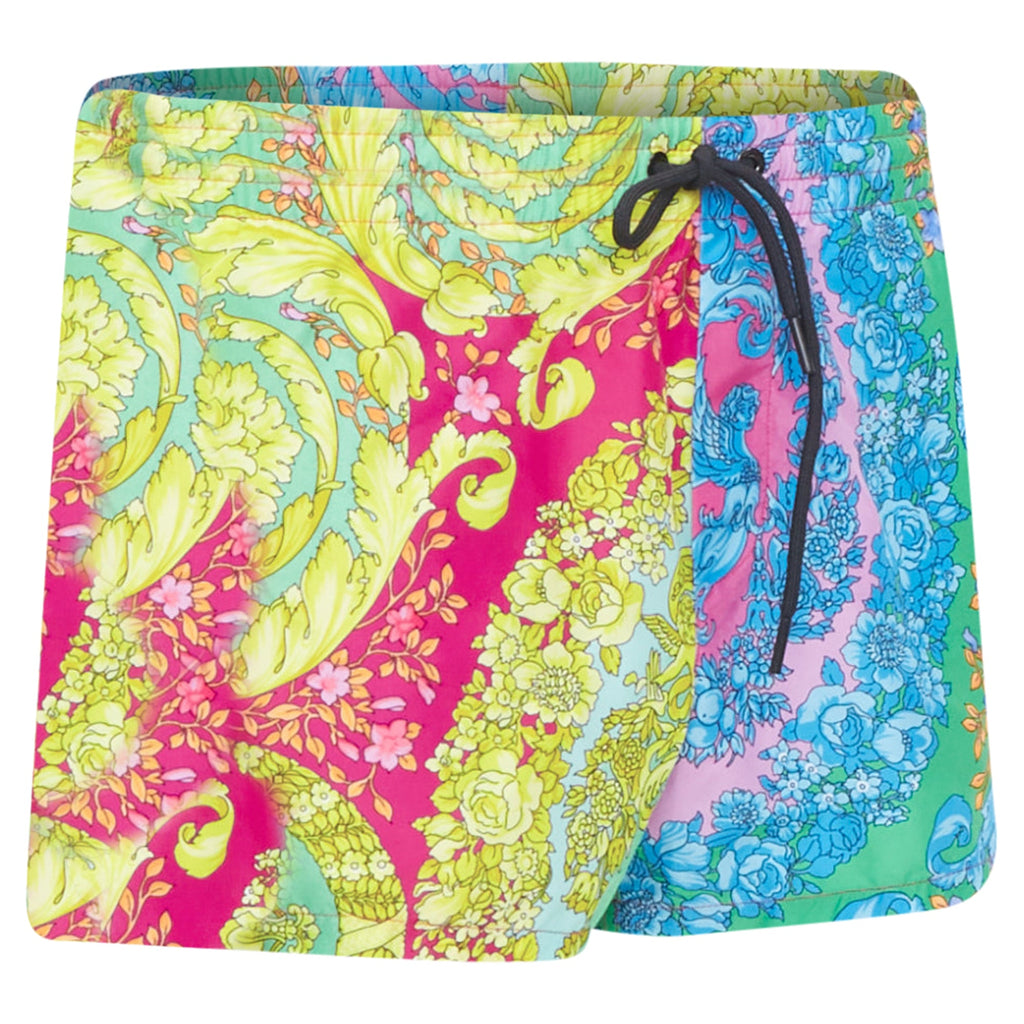 Versace Multicolor Fluo Barocco Beach Shorts