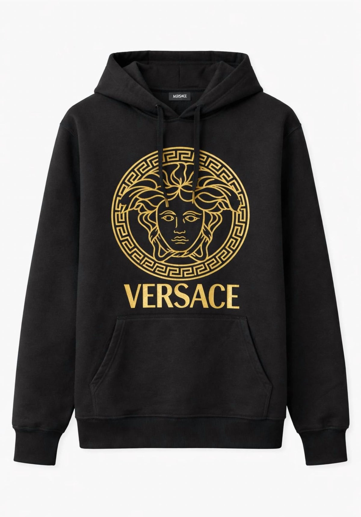 Medusa Cotton Hoodie In Black
