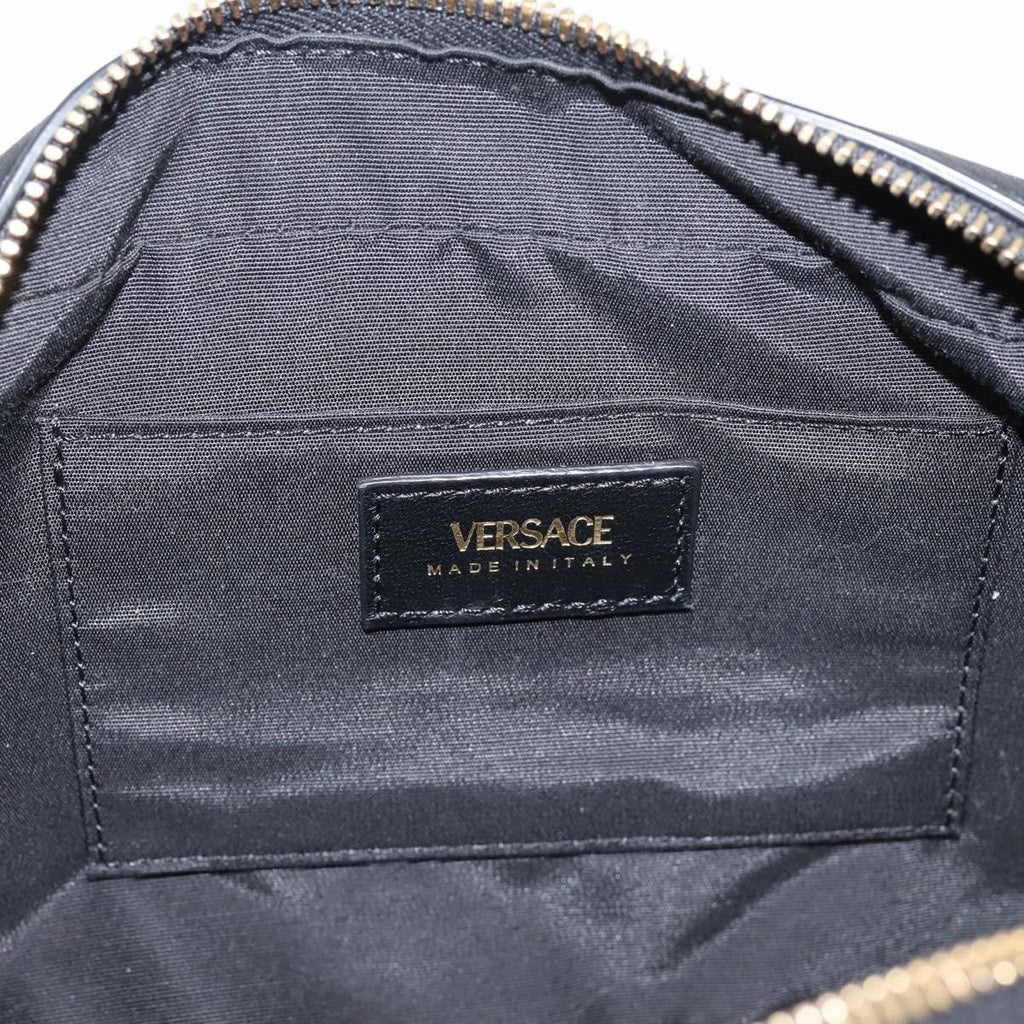 Versace Medusa Icon Front Slip Pocket Camera Quilted Leather Leather Handbag (Pre-Owned)