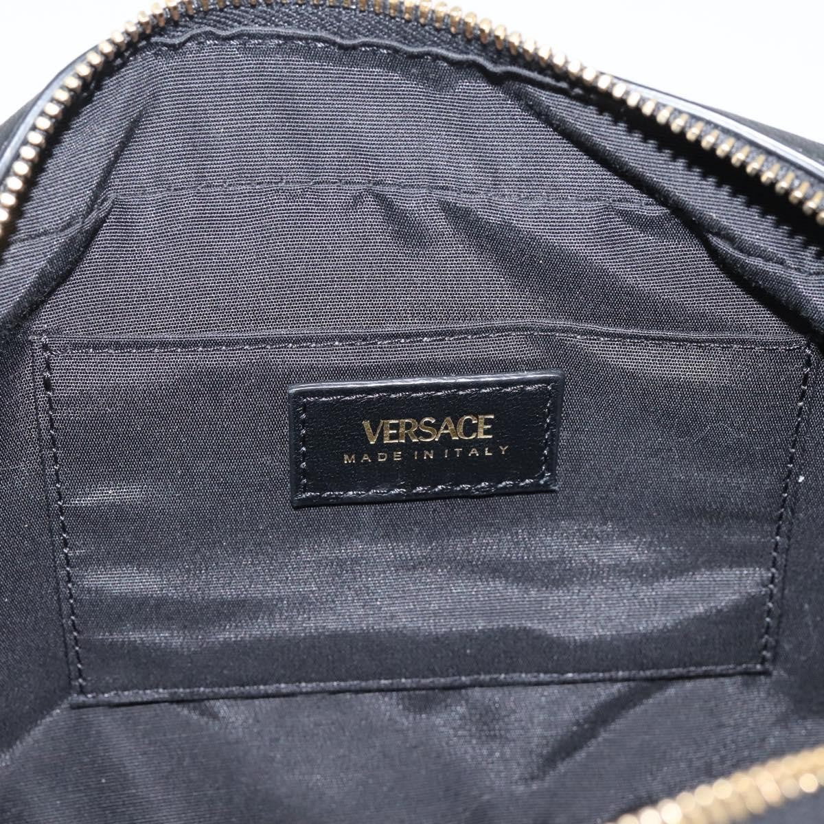 Versace Medusa Icon Front Slip Pocket Camera Quilted Leather Leather Handbag (Pre-Owned)